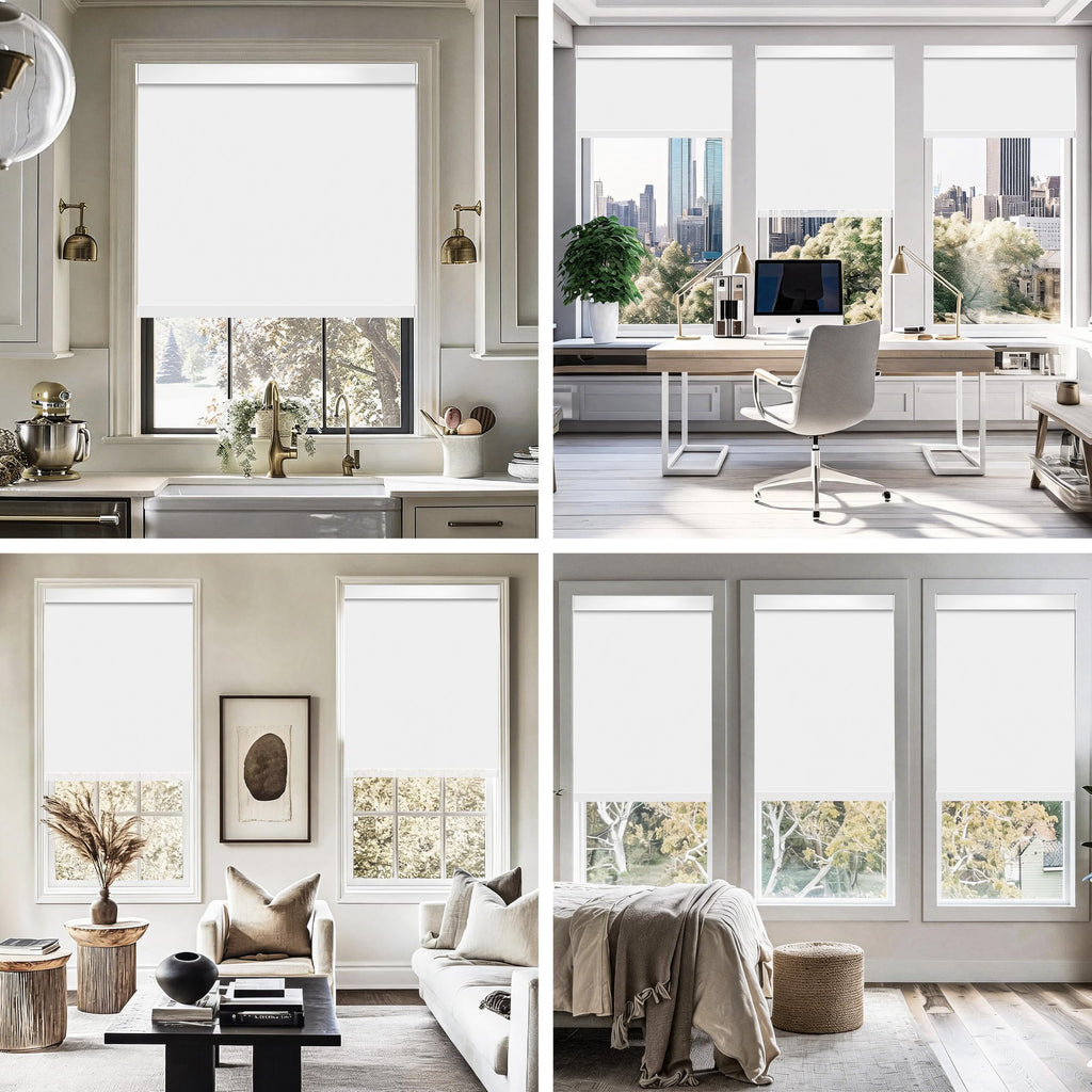 Blackout Cordless Roller Shades, White