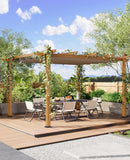 10x13 ft Outdoor Metal Pergola, Aluminum Pergola Gazebo with Adjustable Canopy & Reinforced Frame