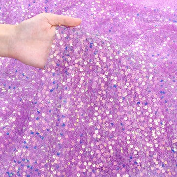 Sequin Fabric Purple Mermaid Glitter Fabric 1 Yard Sparkly Fabric by The Yard Mesh Fabric Reversible Sequin Fabric