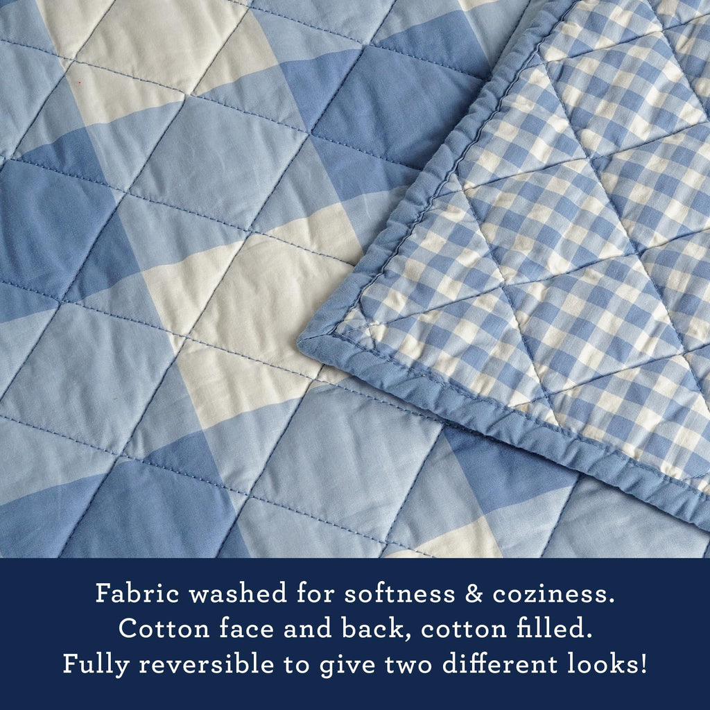 100% Cotton Percale Pre-Washed Quilt Set, Ultra-Soft & Reversible Bedding, Cotton Comforter