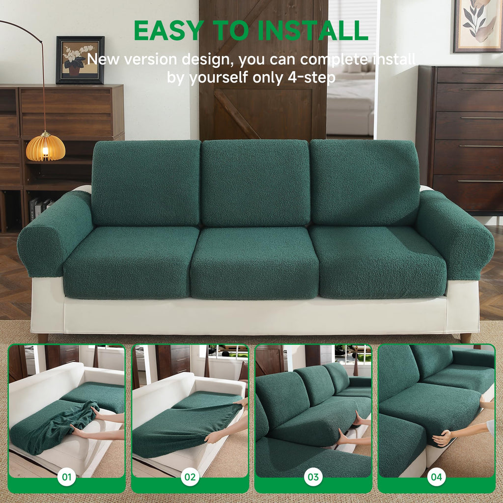 Couch Cushion Covers for Sectional Sofa, Stretch Soft Sofa Slipcovers