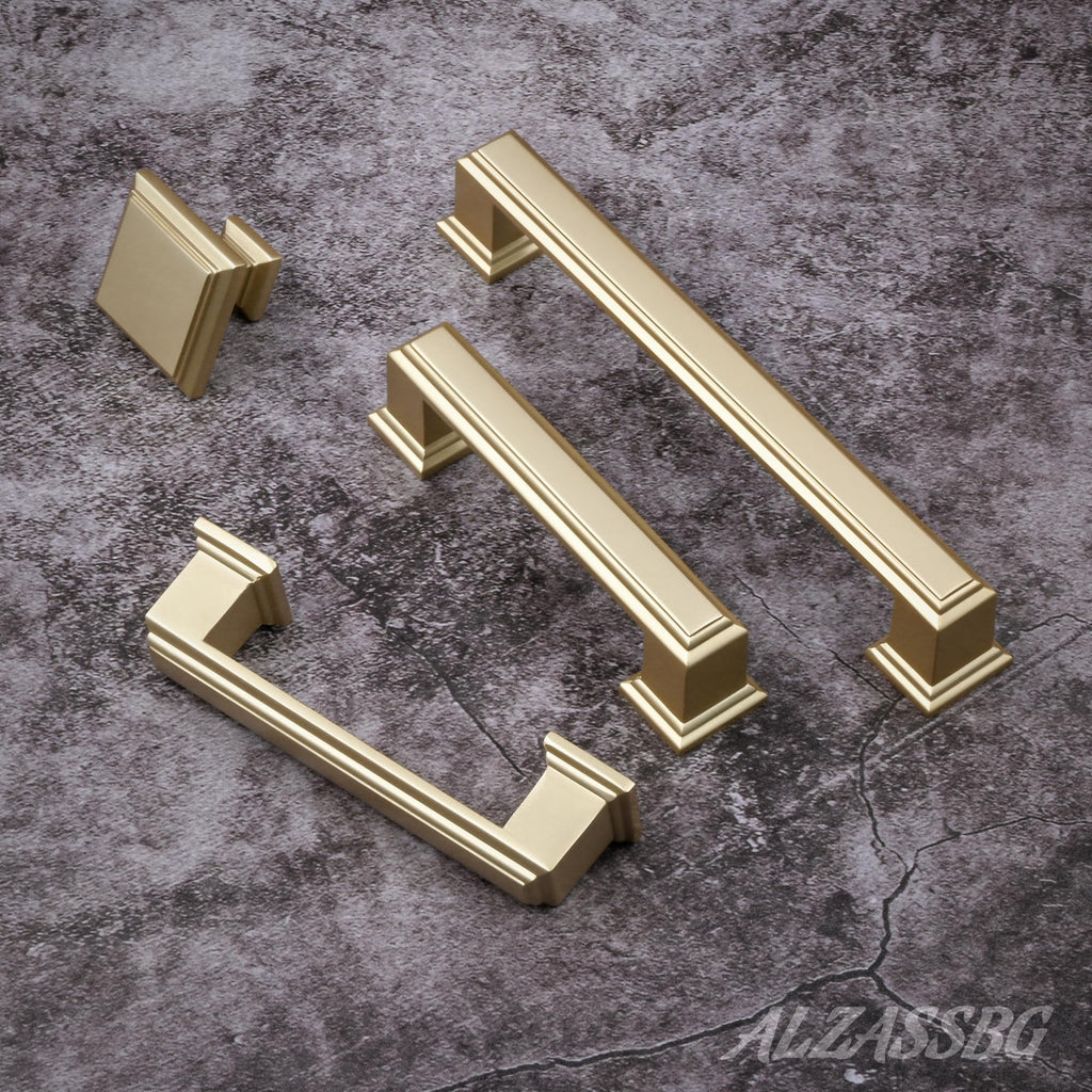 3" Brushed Gold Cabinet Pulls and Handles 15 Pack, AL3071MGP