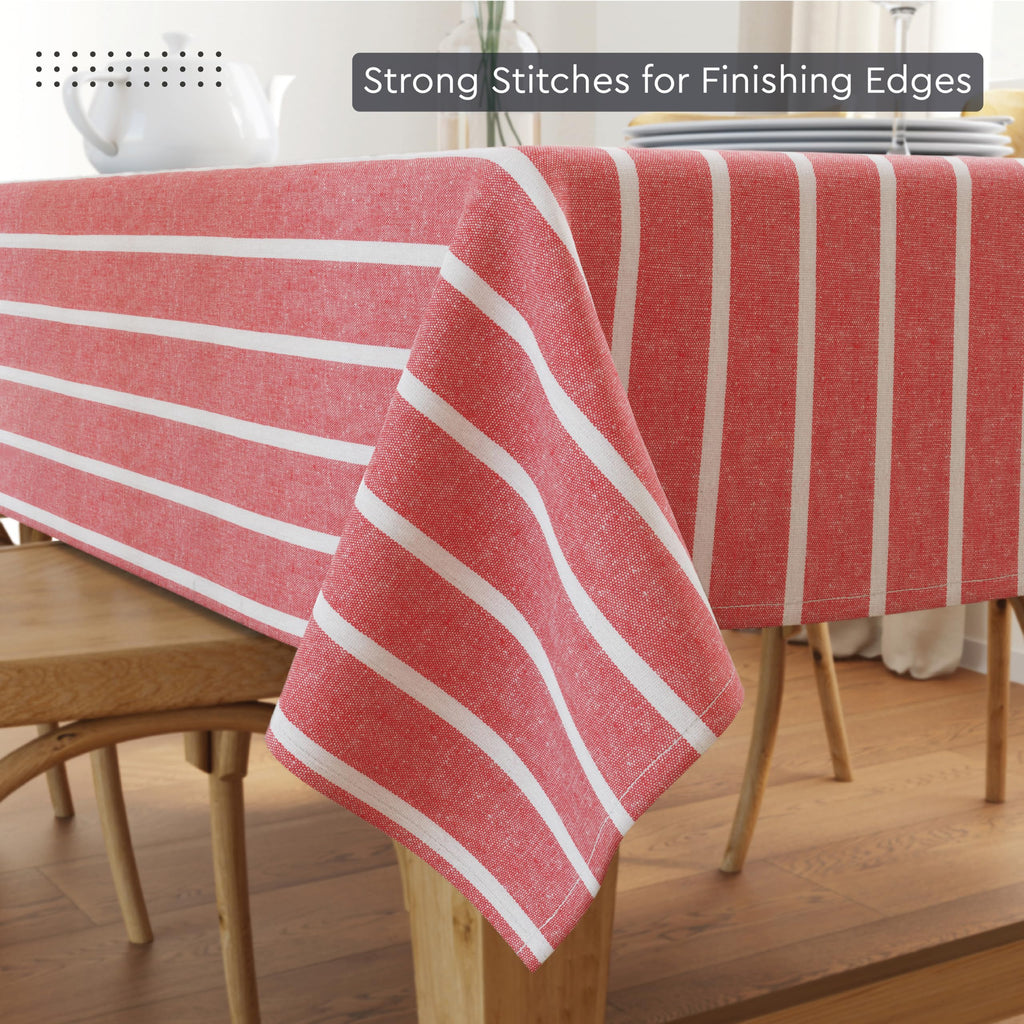 XO Cotton Tablecloth Rectangular 56"x72" Roma Red Stripes