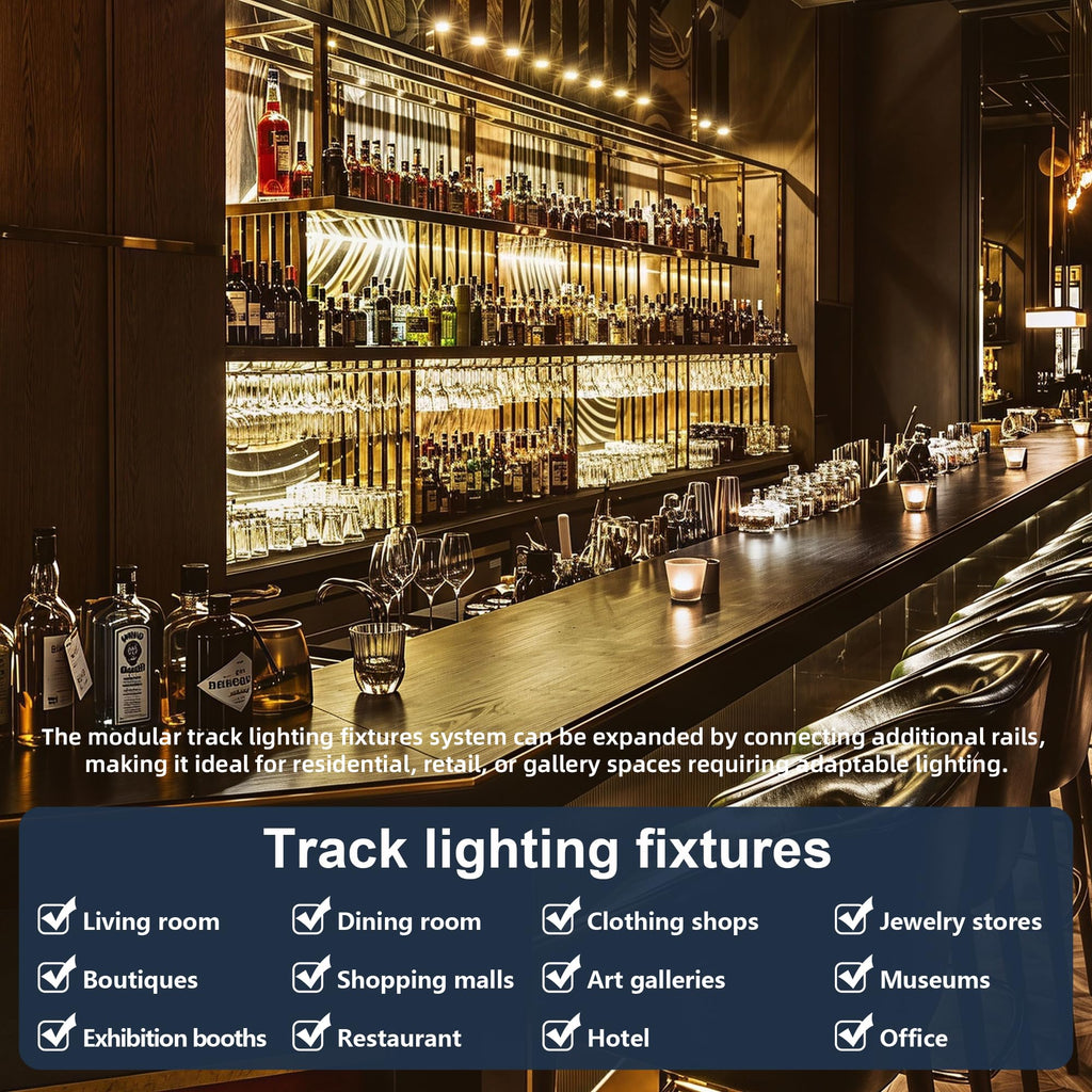 10W LED Black Track Lighting Heads, J Type Track Lighting Rail Ceiling Spotlight for Accent Task Wall Art Exhibition