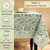CPC Tablecloth 100% Cotton 60x60 Inch Indian Block Print Square Table Cover, Table Cloth for Wedding