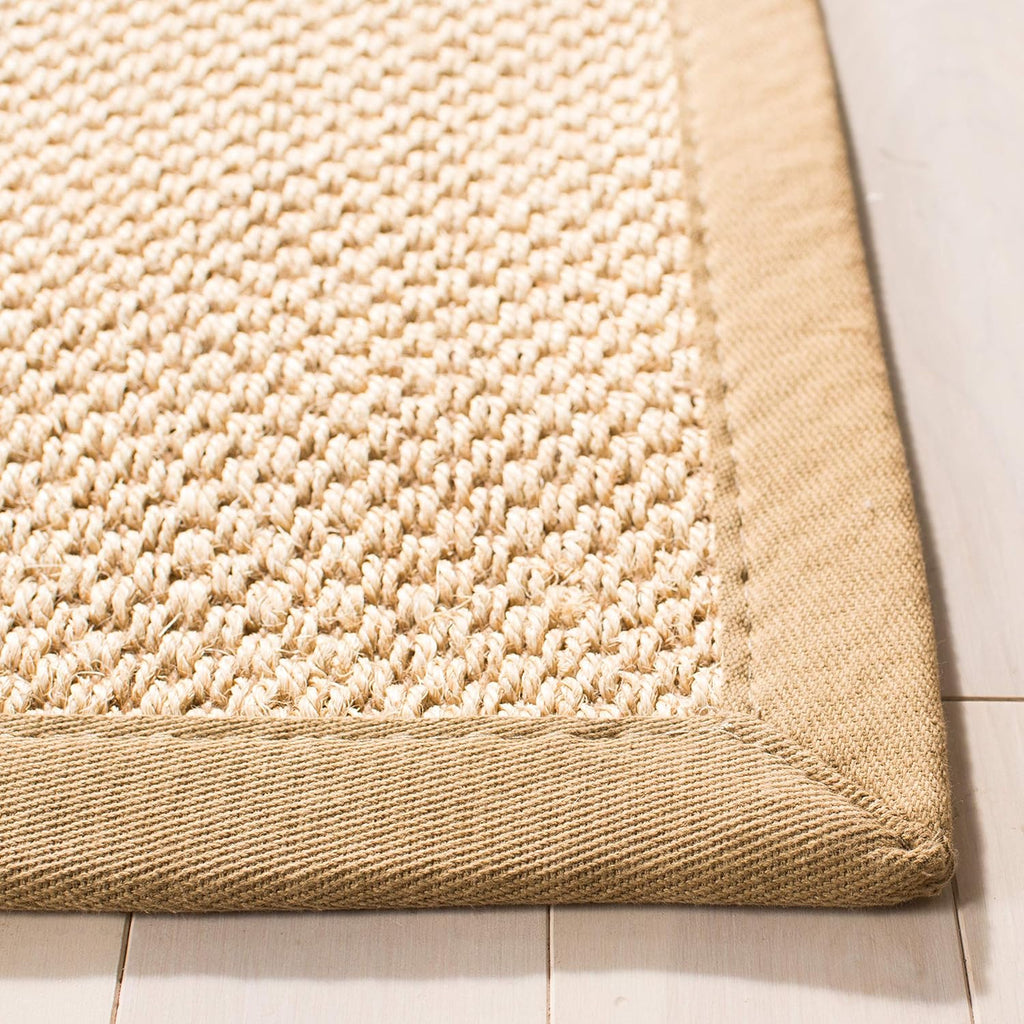 Area Rug 3x5 - Natural Fiber Collection - Maize & Linen Color, Sisal, Woven Design with Border (NF141B)