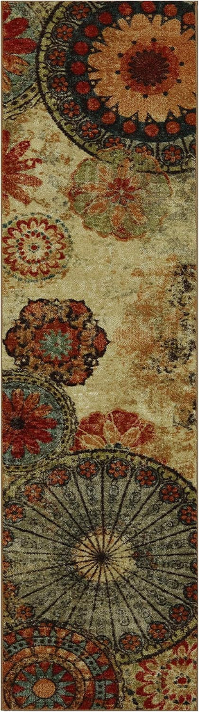 Caravan Ornamental Floral Medallion 1' 8" x 2' 10" Area Rug - Orange - Perfect