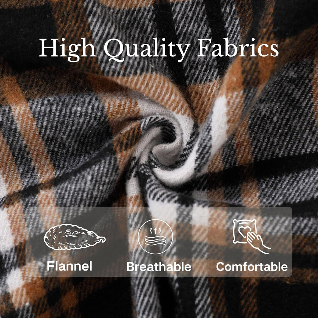 Boys Clothes Flannel Plaid Shirt Hooded Sweatshirt & Pants 3PCS Kids Boys Fall Winter Outfits Sets