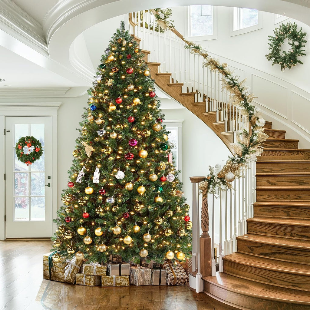 Pre-lit Christmas Tree with 850 Warm White Lights, Green