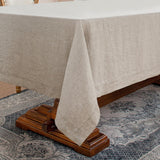 Linen World Linen Tablecloth,100% French Linen Natural Tablecloth 55" x 55" Inch,Washable Square Tab