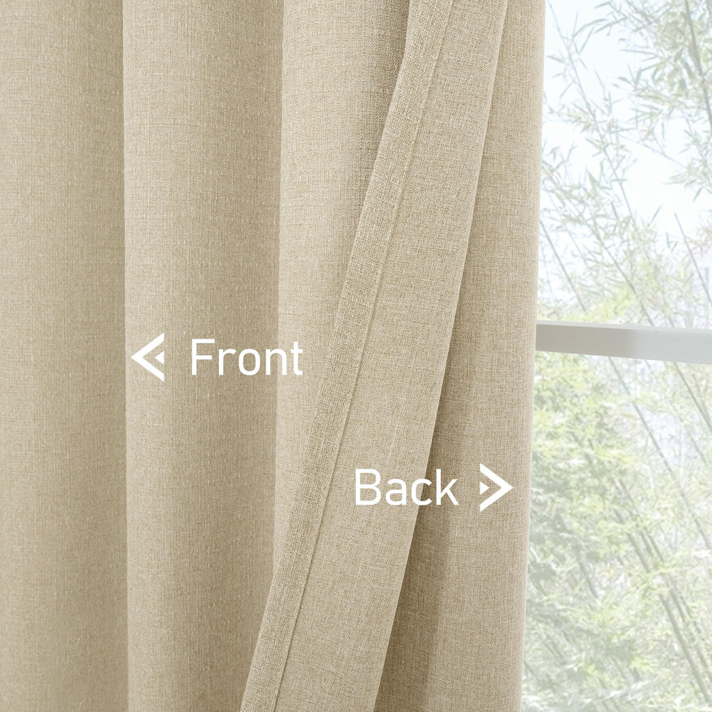 Oatmeal Linen Curtains 84 inch Length 2 Panels
