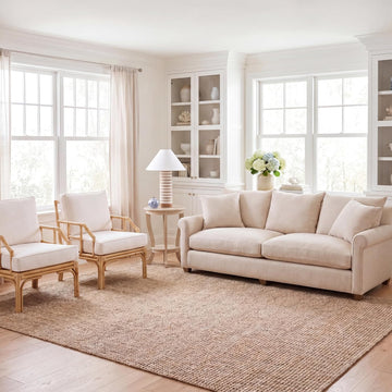 Area Rug - Natural Fiber Collection - Large - Natural Brown, Handmade Jute & Coir, Farmhouse Style, Chunky