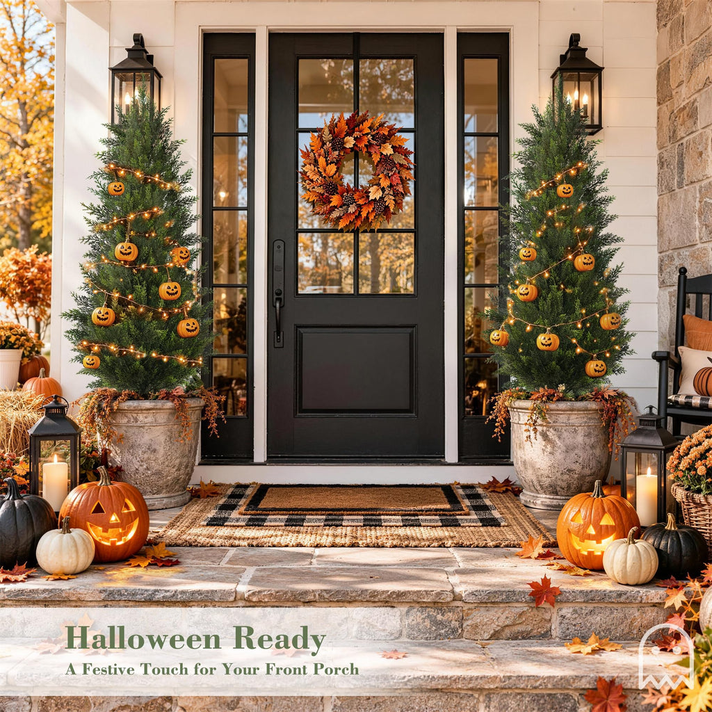 5FT Artificial Cedar Trees Set of 2 for Outdoor Front Porch