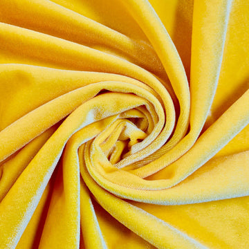 Princess Yellow Polyester Spandex Stretch Velvet Fabric - Yard - 10001