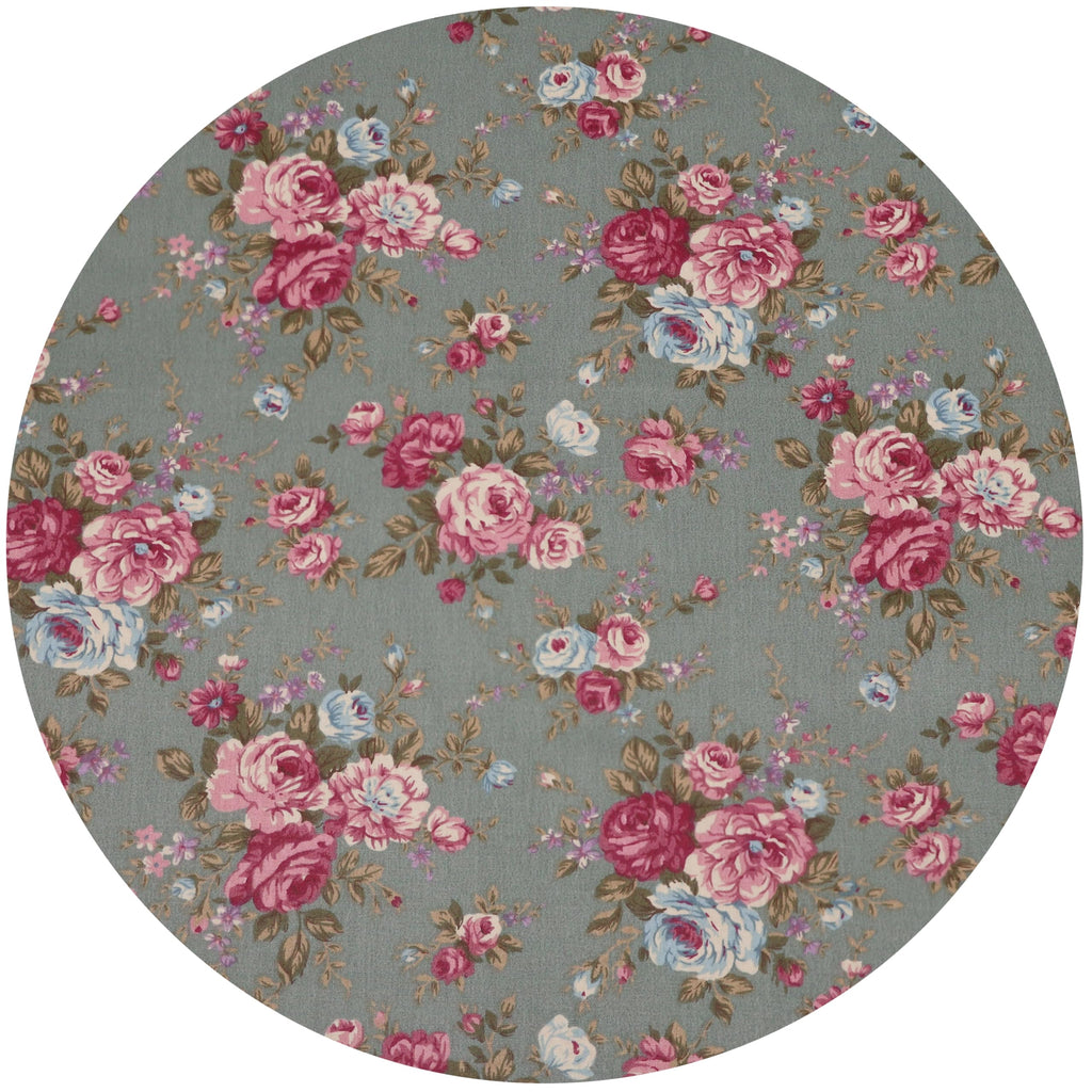Vintage French Floral Cotton Fabric By The Yard, 36 x 63 inch
