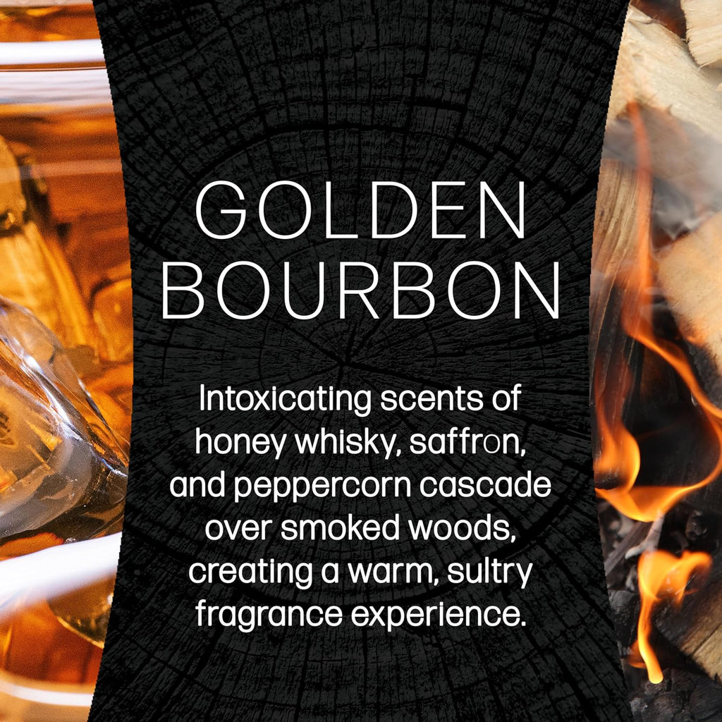 Scented Candle with Crackling Wick | Golden Bourbon Large Hourglass Candle | Long Burning Candles: Up to 130 Hours |