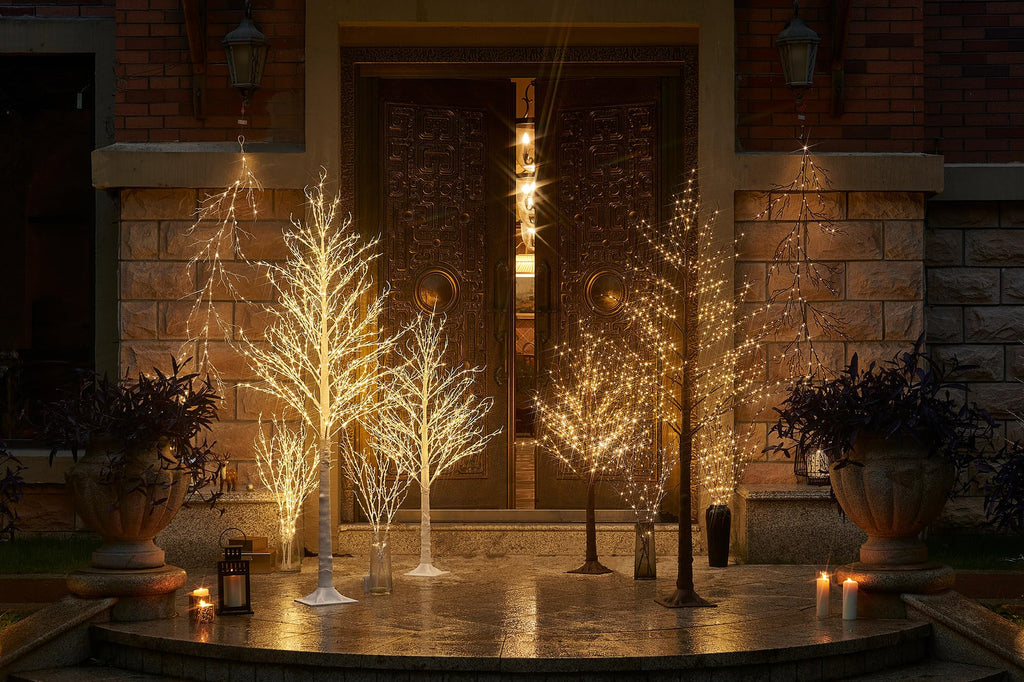 Lighted White Tree Plug in 430 LED Fairy Lights 4FT, Twig Tree with Lights for Indoor Outdoor Home Room Christmas