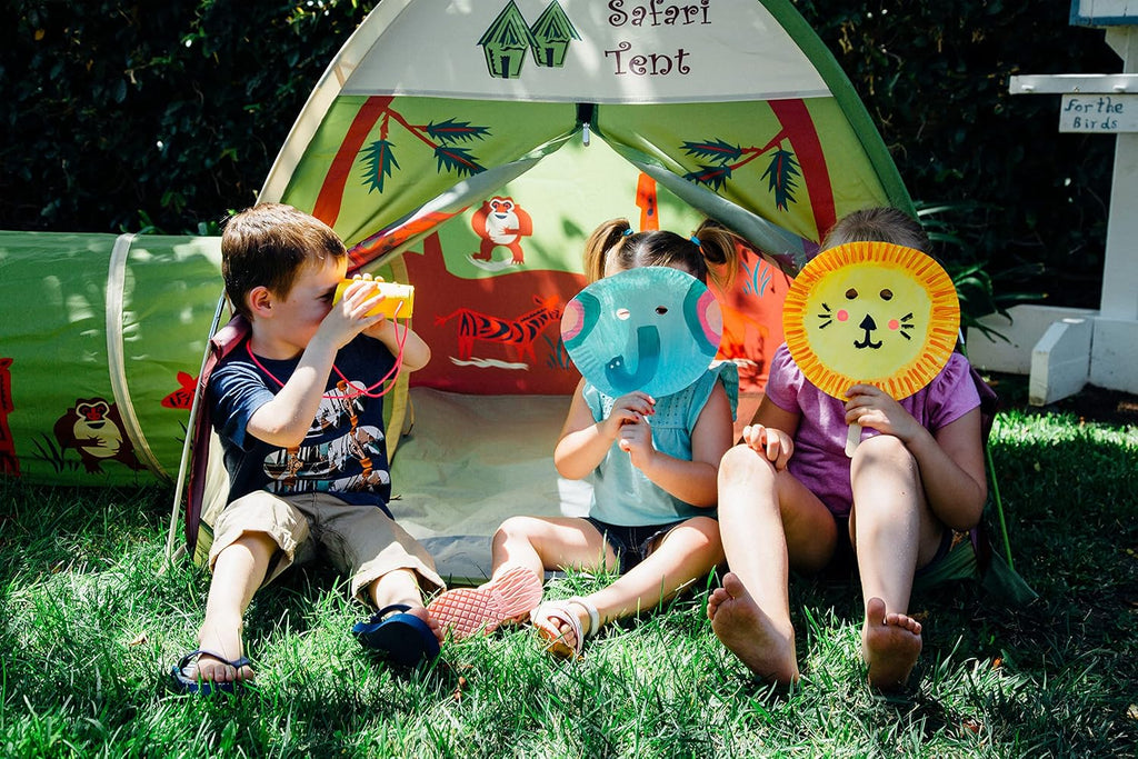 Kids Safari Fun Dome Tent Crawl Tunnel Combo Indoor / Outdoor Fun,Multicolor