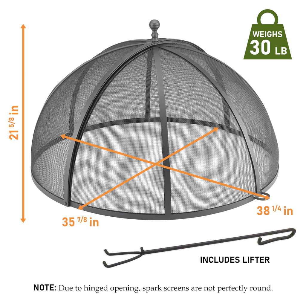 Fire Pit Spark Screen Hinged for Easy Access (36 inch)