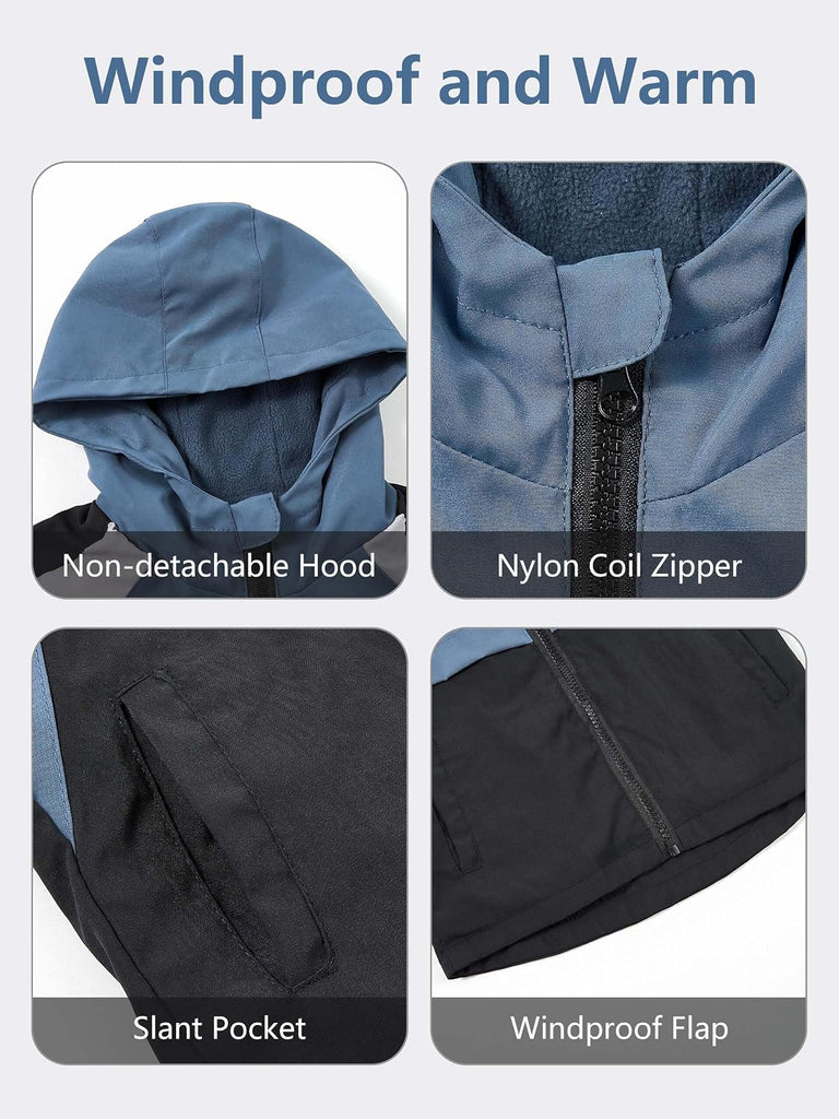 Toddler Boy Fall Winter Windbreaker Fleece Jacket