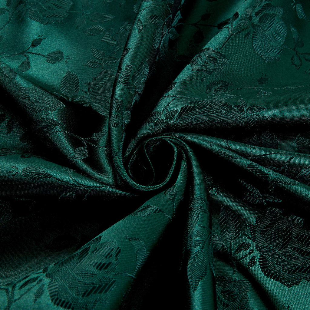 Satin Charmeuse Jaquard Hunter, Fabric by the Yard