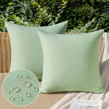 Decorative Outdoor Pillow Covers Waterproof 18x18 Sage Green