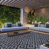 Waterproof Outdoor Rug 8x10 ft, Plastic Reversible Rug, Modern Area Rug, Large Floor Mat for Outdoor