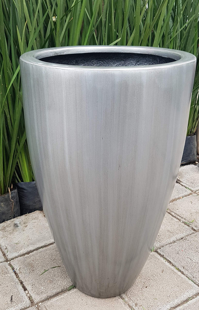 Timbal Fiberglass 24.4 in Tall Elegant Planter Indoor Outoor Colors