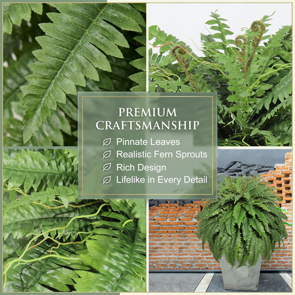 Large Artificial Ferns for Outdoor 98 Branches Fake Fern