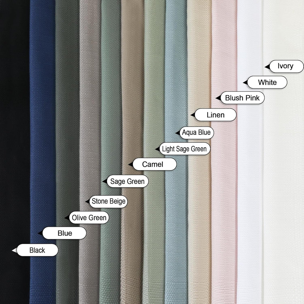 2 Panels White Kitchen Curtains 36 Inch Length Tier Curtain, Faux Linen Textured Small Cafe Curtain, Light Filtering