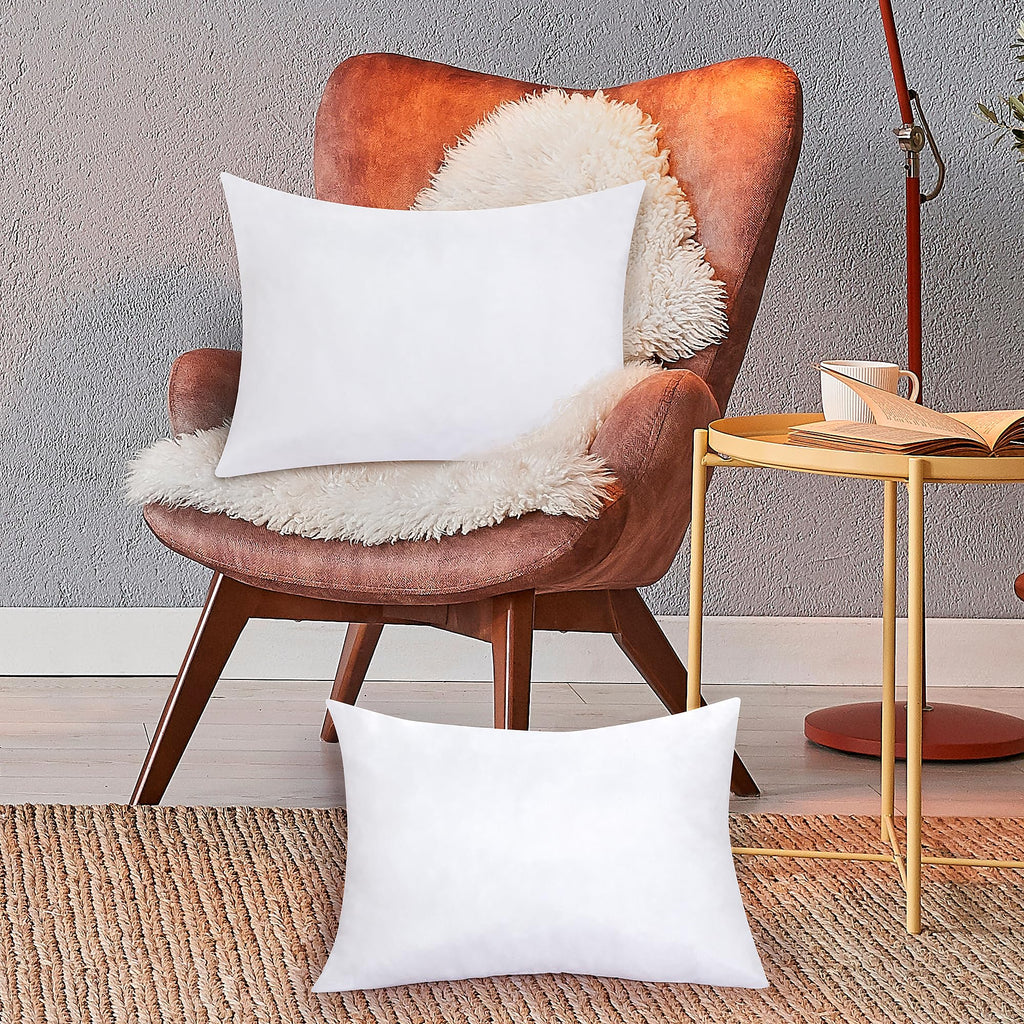 14 x 22 Pillow Insert - Down Alternative Throw Pillows Insert - Square Pillow Pack of 2 White - Bed & Couch Pillows