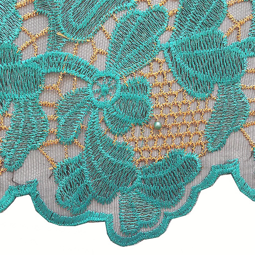 Green Nigerian Lace Fabric Wedding Bridal Lace Fabric 5 Yards ASO EBI French for Women J854 (Green)