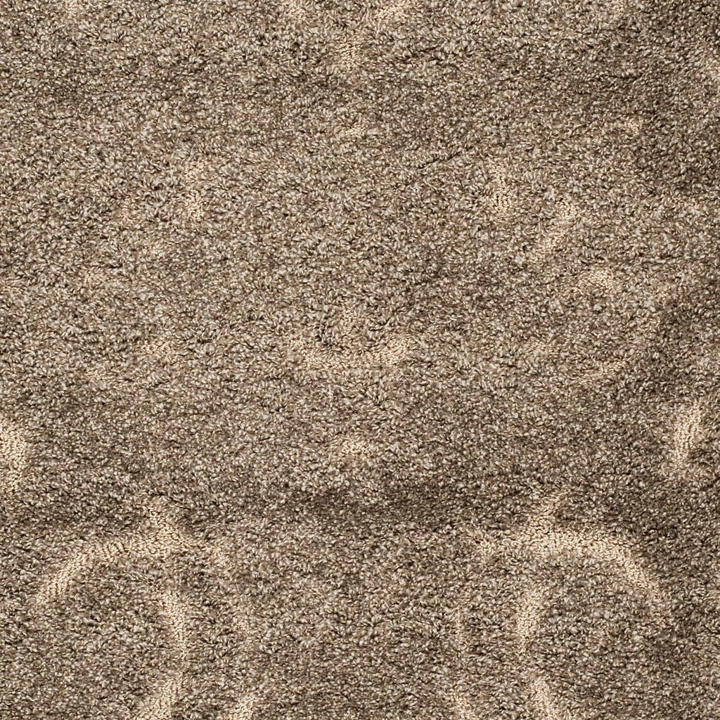 Florida Shag Collection Area Rug - 4' Square, Smoke & Beige, Damask Design, Non-Shedding & Easy Care, 1.2-inch Thick