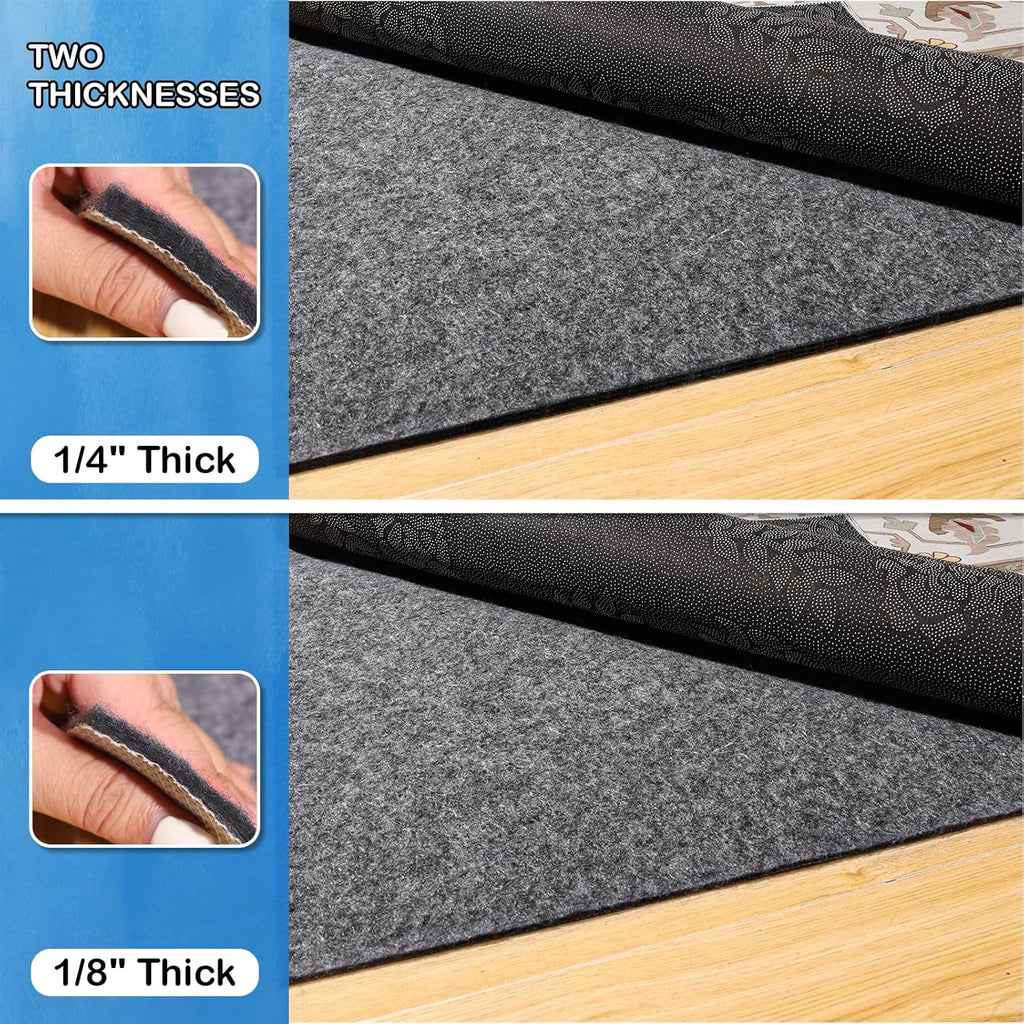 Non-Slip Rug Pads 8 x 10 ft, 100% Waterproof Extra Large Area Rugs Non Skid Rug Pad for All Floors and Finishes - Set of 80