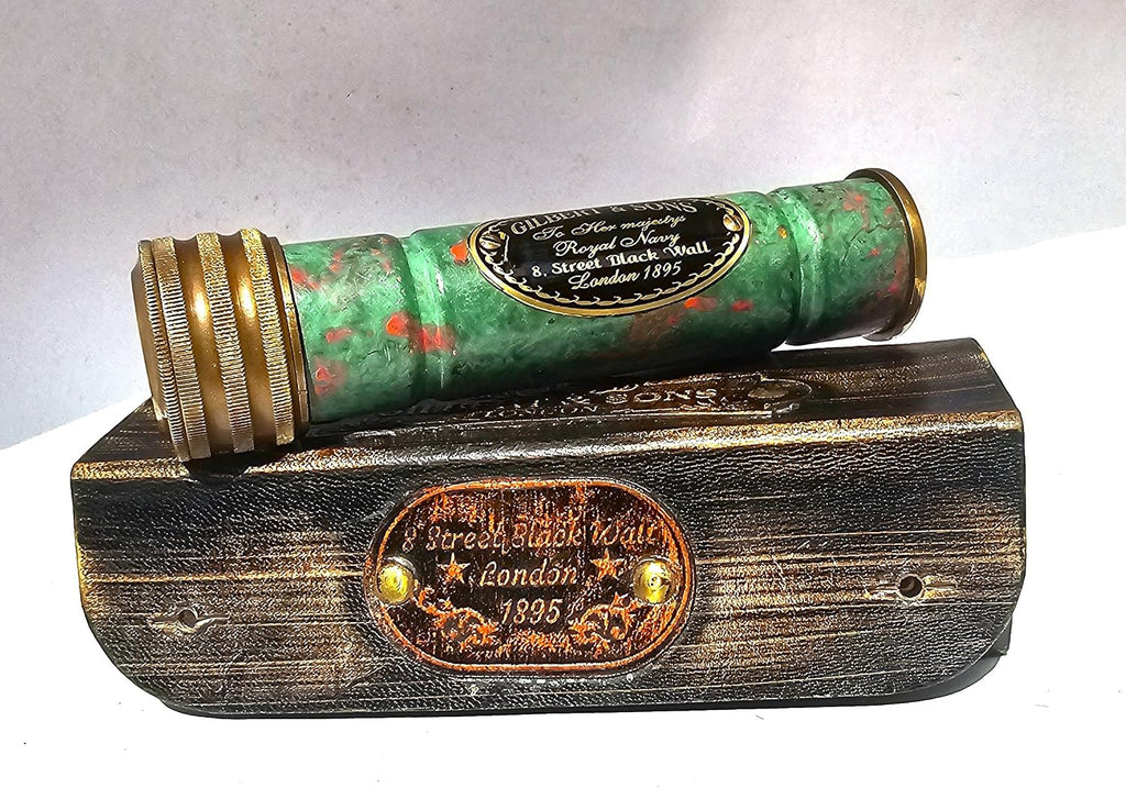 Handmade Heavy Brass 6 Inches Kaleidoscope with Beautiful Patina Work, Best Birthday Gift for Children