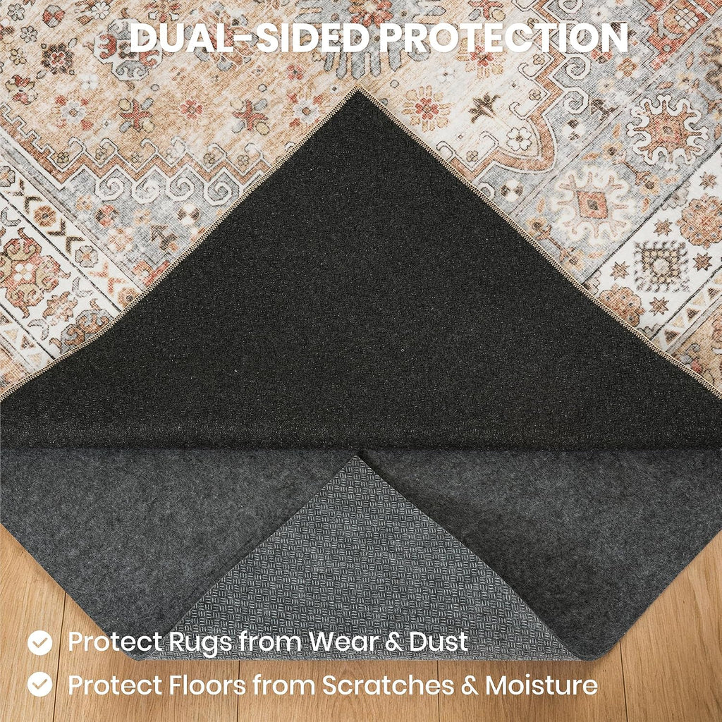 Protective Cushioned Rug Pad 8x10-1/4 Thick, Non Slip Rug Pads with Felt and Rubber Backing, Carpet Liner