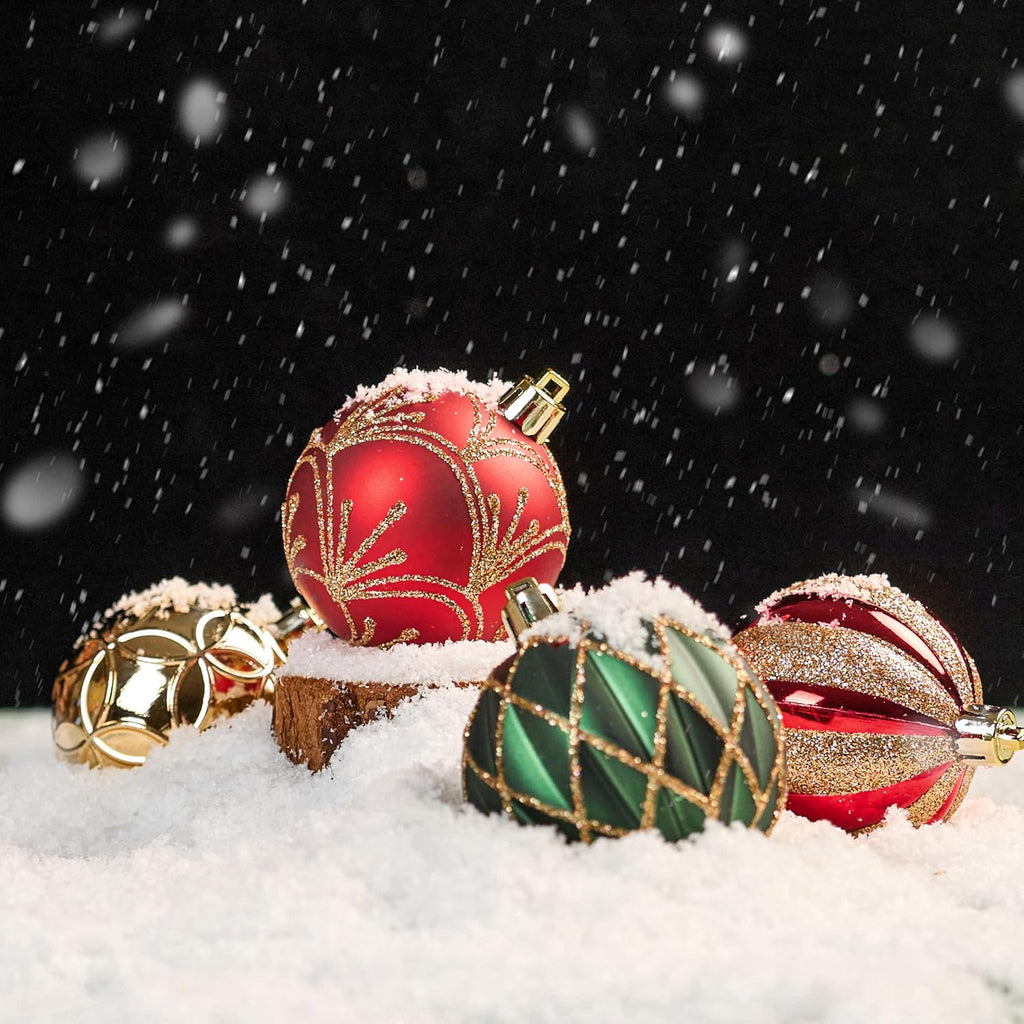 Christmas Balls Ornaments, Shatterproof Xmas Tree Decorations, Hanging Bulbs Baubles Set with String for Holiday - Set of 30
