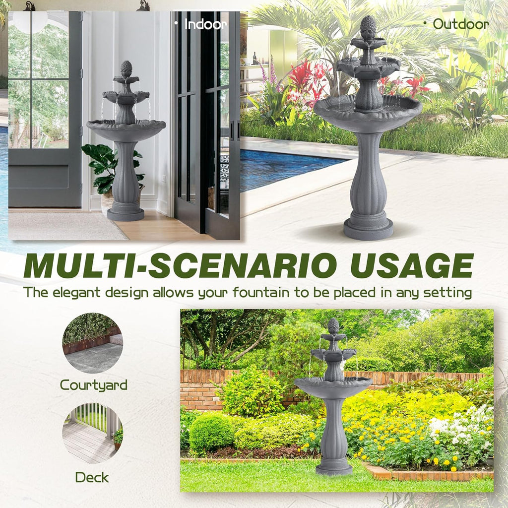 47.4'H Italian Outdoor Garden Water Fountains, Fountains and Waterfalls Outside