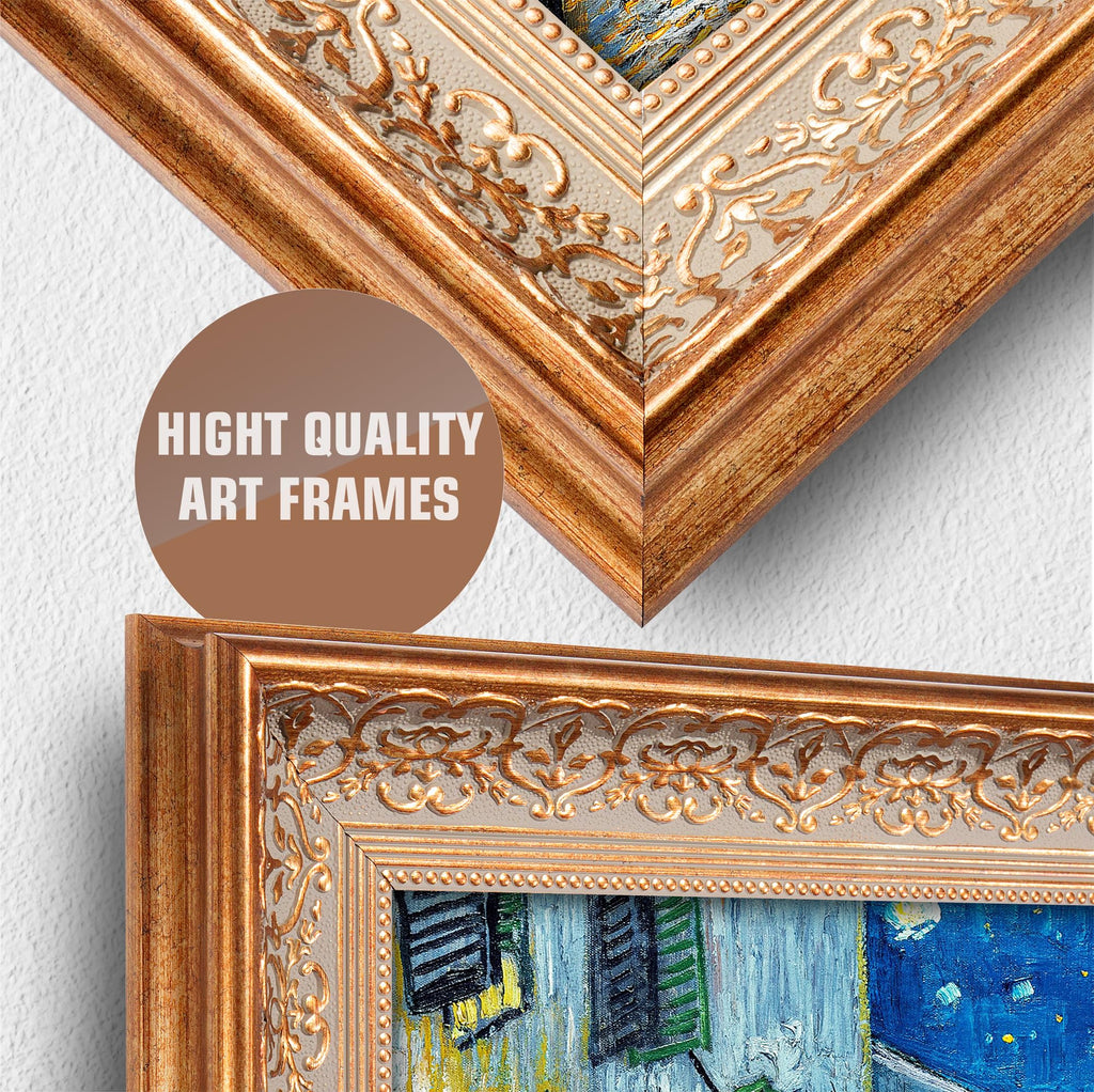 Café Terrace at Night by Vincent Van Gogh.Framed Size:40.5x34.5 inches, Image Size:36x30 inches Van Gogh.World