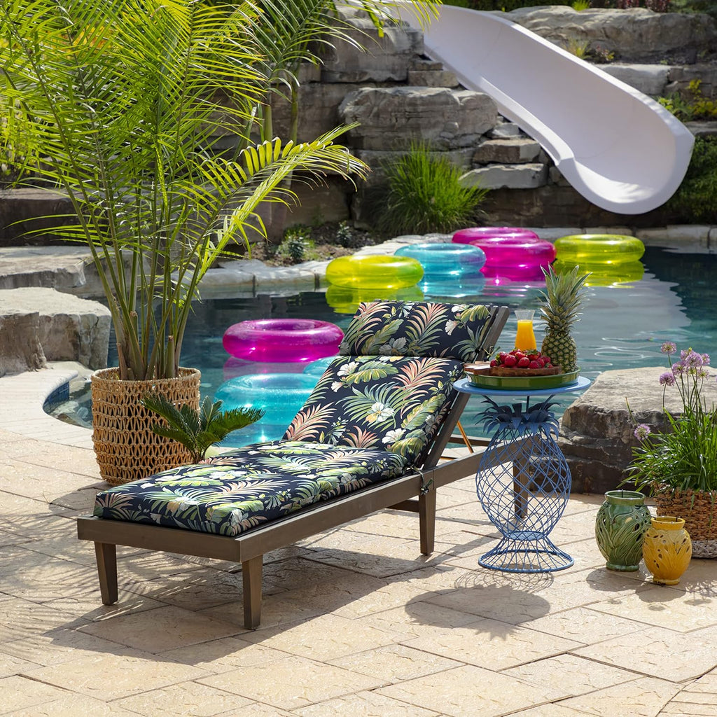 Outdoor Chaise Cushion, 21 in x 72 in, Weather-Proof, Rain-Proof, Fade Resistant Patio Cushion for Chaise Lounger