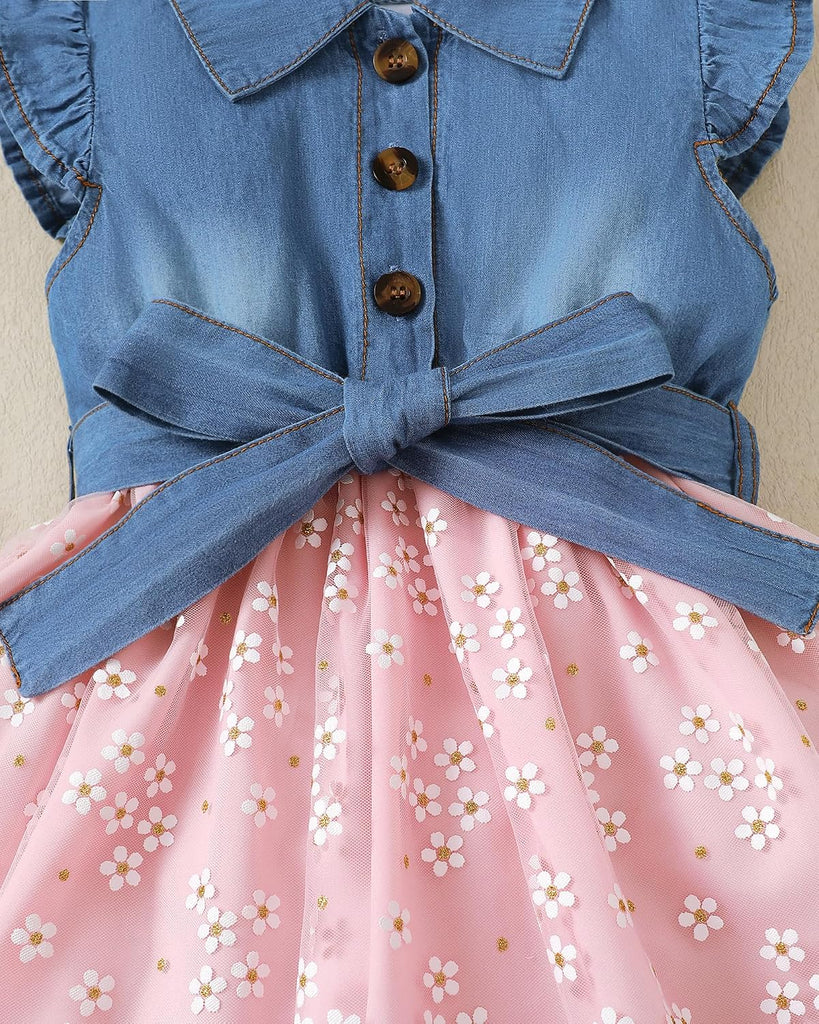 Toddler Girl Clothes Denim Dresses Baby Summer Sundress Outfit