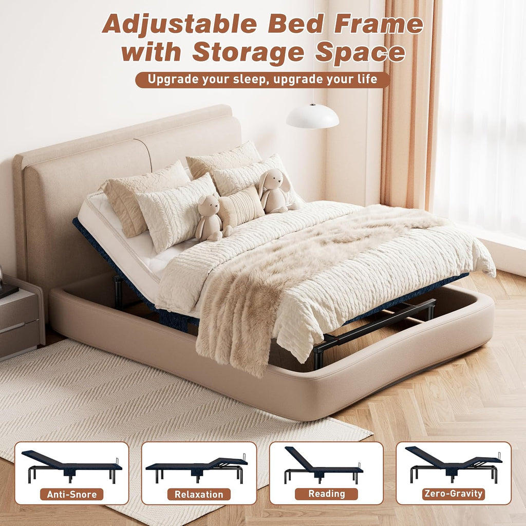 Queen Adjustable Bed Base Quiet Motor Wireless Remote