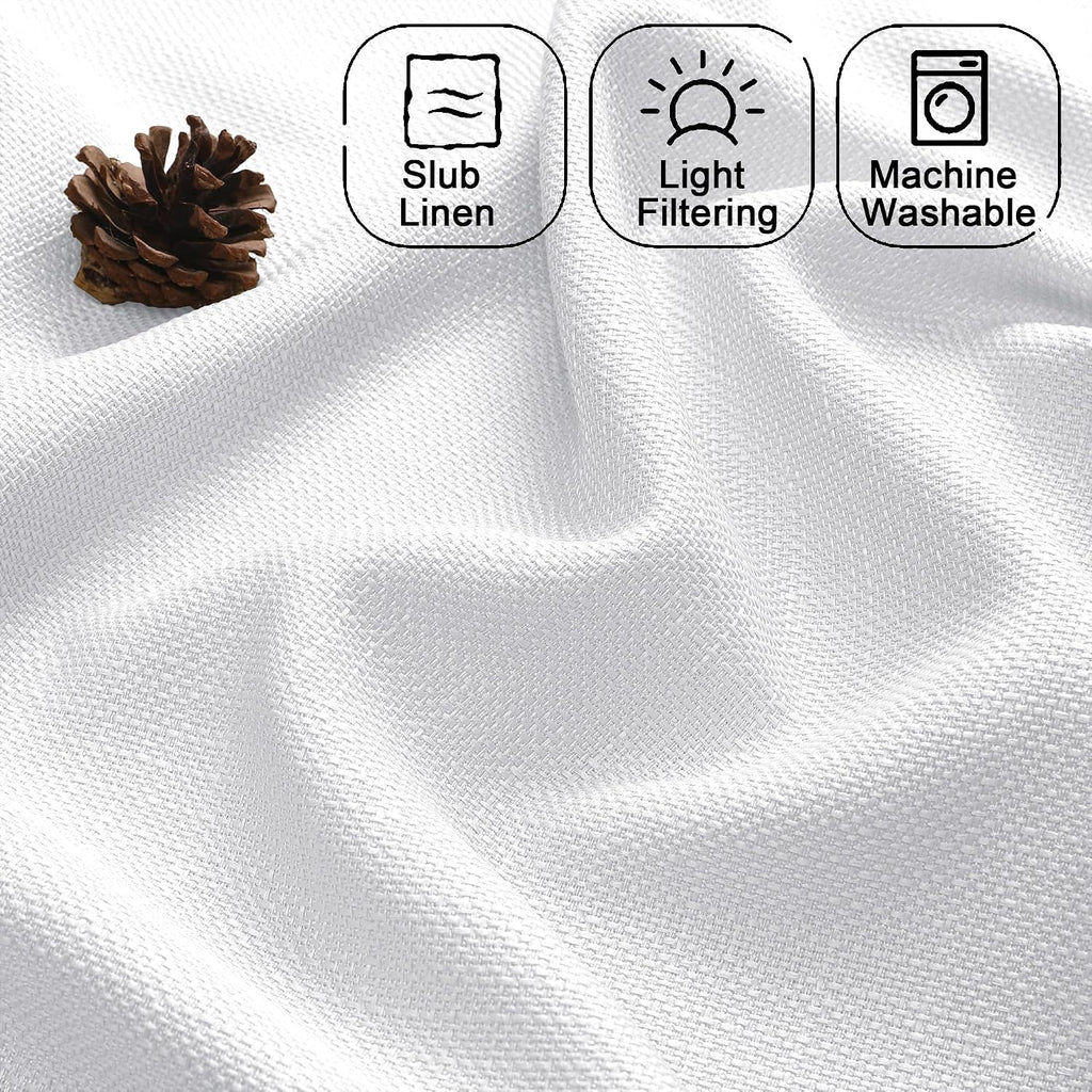2 Panels White Curtains 24 Inch Length Tier Curtain
