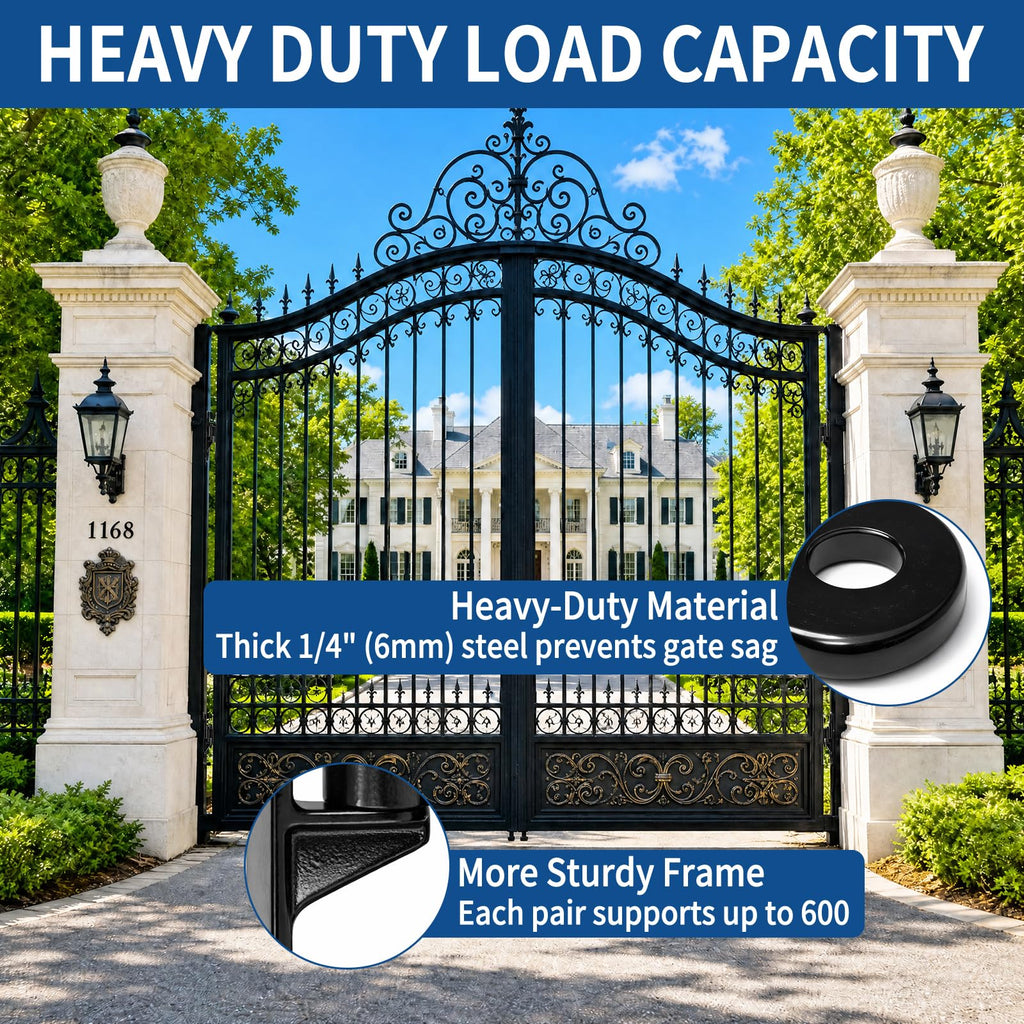Heavy Duty Gate Hinges, 4 Pack, 5/8" Pin, 304 SS, Screws Included