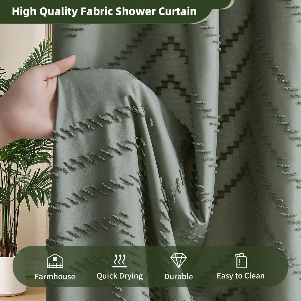 Sage Green Shower Curtain Boho Shower Curtain
