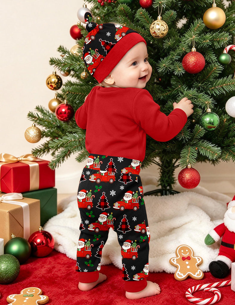 My First Christmas Baby Boy Outfit Santa Truck Infant Outfit