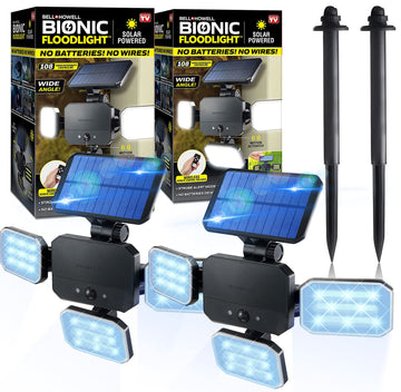 Bionic Floodlight Solar Light Outdoor Waterproof Patio Light Motion Sensor Outdoor Lights w/ Remote Control 3 Heads