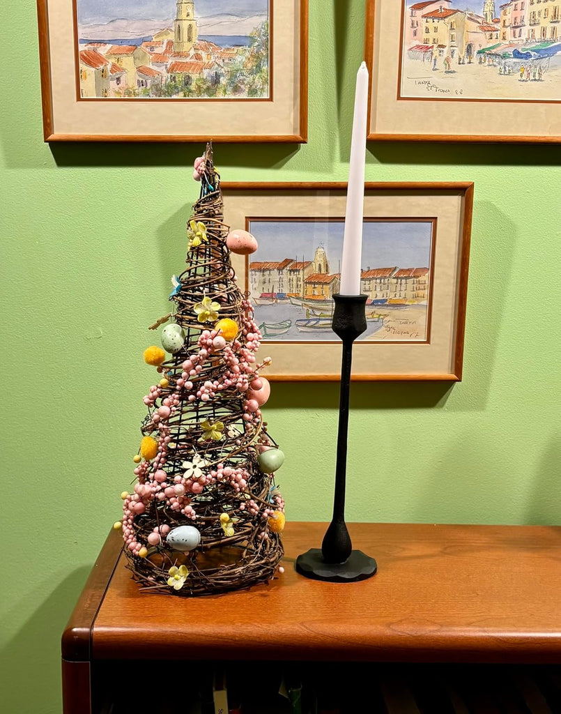 18" Tabletop Twig Tree with Easter Eggs, Berries and Flowers