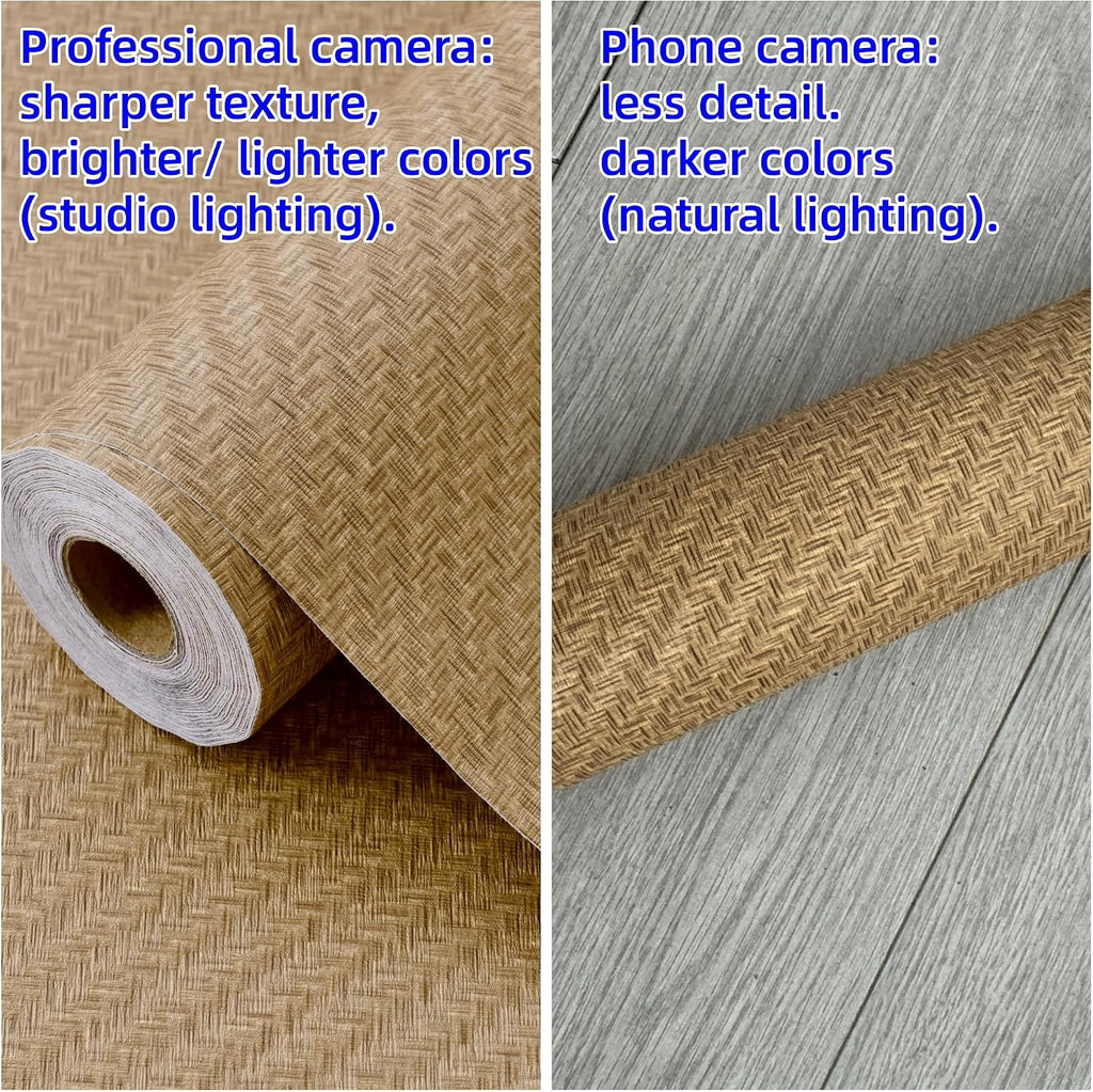 Fabric Wallpaper Textured Contact Paper Grasscloth Peel and Stick | 24" x 393" Faux Linen Wall Paper, Self Adhesive