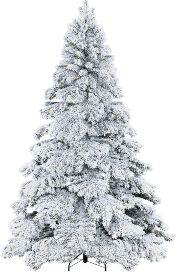 Brittany 7.5ft Artificial Prelit Snow Flocked Christmas Tree